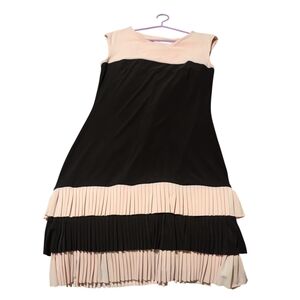 Frank Lyman Design Black and Blush Shift Dress- Size 12